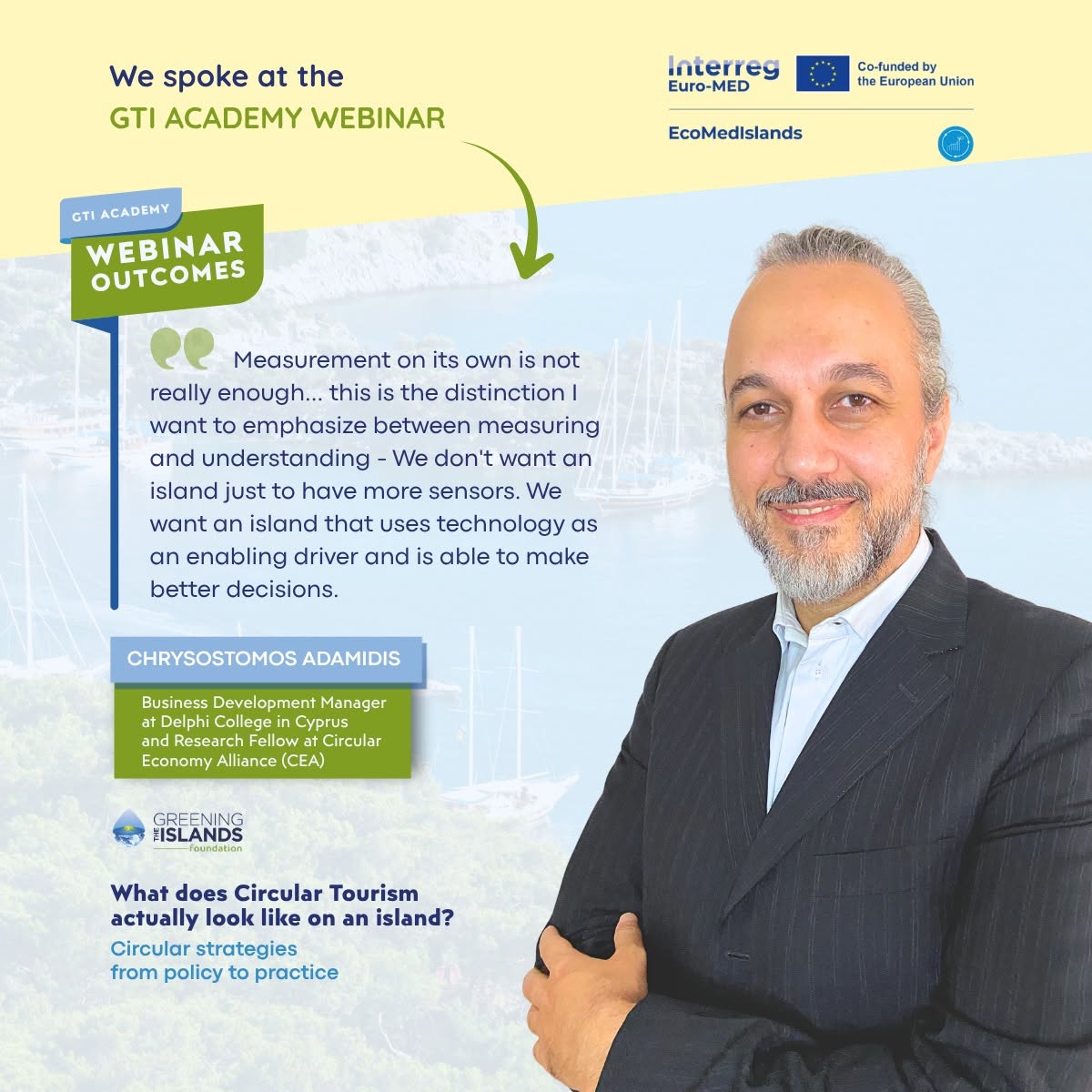 EcoMedIslands at the GTI Academy webinar on circular tourism