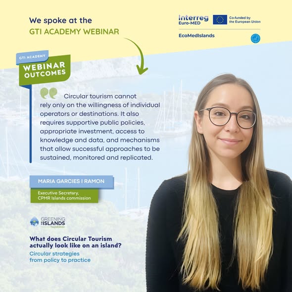 EcoMedIslands at the GTI Academy webinar on circular tourism